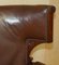 Antique William IV Brown Leather Wingback Armchair, 1830, Image 5