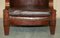 Antique William IV Brown Leather Wingback Armchair, 1830 8