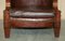 Antique William IV Brown Leather Wingback Armchair, 1830, Image 8