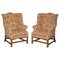 George III Wingback Armchairs with Kilim Pattern Uphosltery, Set of 2 1