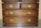 Vintage Hardwood & Brass Military Campaign Wardrobes with Drawers, Set of 2 7