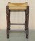 Vintage Dutch Bench Stool with Rope Woven Rush Style Seat, 1940s 13