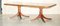 Flamed Hardwood 8-12 Person Extending Dining or Library Table with Green Leather Top 2