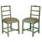 Antique French Country Chairs in Original Paint with Liberty London Fabric, 1880, Set of 2 1