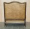 Large Vintage Italian Brown Leather & Giltwood Throne Armchair & Footstool, Set of 2, Image 16