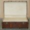 Antique Victorian Leather Elm & Canvas Steamer Trunk, 1880s, Image 17