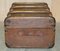 Antique Victorian Leather Elm & Canvas Steamer Trunk, 1880s, Image 15