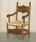 Dutch Carved Walnut & Rush Seat Dining Chairs, Early 1900s, Set of 8, Image 2