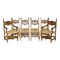 Sedie da pranzo in legno di noce intagliato e legno di giunco, Paesi Bassi, inizio XX secolo, set di 8, Immagine 1