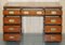 Vintage Brown Leather Military Campaign Pedestal Desk from Harrods Kennedy 18