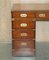 Vintage Brown Leather Military Campaign Pedestal Desk from Harrods Kennedy, Image 5