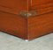 Vintage Brown Leather Military Campaign Pedestal Desk from Harrods Kennedy 9