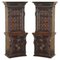 Victorian Jacobean Gothic Revival Stained Glass Bookcases, 1860, Set of 2 1