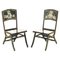 Antique Indian Chinoiserie Campaign Folding Chairs, Set of 2 1