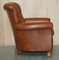 Chesterfield Sessel & Fußhocker aus braunem Leder, 2er Set 15