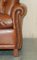 Brown Leather Chesterfield Armchair & Ottoman, Set of 2 11