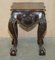 Hand Carved Hardwood Claw & Ball Side Tables, 1900s, Set of 2 16
