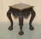 Hand Carved Hardwood Claw & Ball Side Tables, 1900s, Set of 2 2