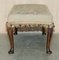 Large Victorian Oak Cabriole Legged Footstool with Embroidered Upholstery, 1880s 19