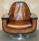 Whisky Brown Leather Hardwood Armchairs by Peter Hoyte, Set of 2 8