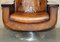 Whisky Brown Leather Hardwood Armchairs by Peter Hoyte, Set of 2 10