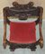 19th Century Heavily Hand Carved Italian Walnut Throne Armchair 15