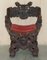 19th Century Heavily Hand Carved Italian Walnut Throne Armchair, Image 2