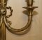 French Gilt Bronze Ribbon & Wheat Twin Branch Wall Sconces, 1920s, Set of 4 14