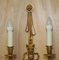 French Gilt Bronze Ribbon & Wheat Twin Branch Wall Sconces, 1920s, Set of 4 4
