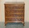 Vintage Burr Walnut Chest of Drawers with Butlers Serving Tray, 1940s 3