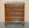 Vintage Burr Walnut Chest of Drawers with Butlers Serving Tray, 1940s, Image 3