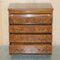 Vintage Burr Walnut Chest of Drawers with Butlers Serving Tray, 1940s 19