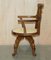 Late Victorian Walnut Swivel Captains Chairs from B Cohen & Sons LTD, 1899, Set of 2 16