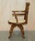 Late Victorian Walnut Swivel Captains Chairs from B Cohen & Sons LTD, 1899, Set of 2, Image 16