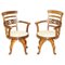 Late Victorian Walnut Swivel Captains Chairs from B Cohen & Sons LTD, 1899, Set of 2, Image 1