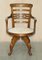 Late Victorian Walnut Swivel Captains Chairs from B Cohen & Sons LTD, 1899, Set of 2, Image 18