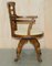 Late Victorian Walnut Swivel Captains Chairs from B Cohen & Sons LTD, 1899, Set of 2, Image 14