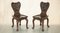 Hand Carved Colonial Hall Side Chairs, 1860s, Set of 2, Image 2