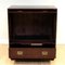 Vintage Brown Military Campaign TV Media Storage Cabinet False Drawers, Image 4