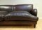 Brown Leather 3-Seater Sofa in the style of Howard 8