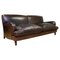 Braunes Leder 3-Sitzer Sofa im Stil von Howard 2