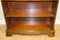 Vintage Yew Wood Open Dwarf Library Bookcase with Drawers 6