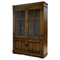 20th Century Brown Oak Display Cabinet with Key & Adjustable Shelves 1