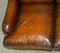 Sofá grande con brazos en forma de desplazamiento de cuero marrón de George Smith para Howard & Sons, Imagen 16