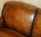 Sofá grande con brazos en forma de desplazamiento de cuero marrón de George Smith para Howard & Sons, Imagen 5