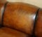 Sofá grande con brazos en forma de desplazamiento de cuero marrón de George Smith para Howard & Sons, Imagen 10