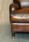 Sofá grande con brazos en forma de desplazamiento de cuero marrón de George Smith para Howard & Sons, Imagen 6