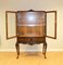 Vintage Display Cabinet on Queen Ann Legs with Glass Shelves & Key, 1940s 6