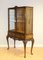 Vintage Display Cabinet on Queen Ann Legs with Glass Shelves & Key, 1940s 3