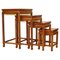 Tables Gigognes en Bois Dur sur Pieds Carrés, Chine, Set de 4 1